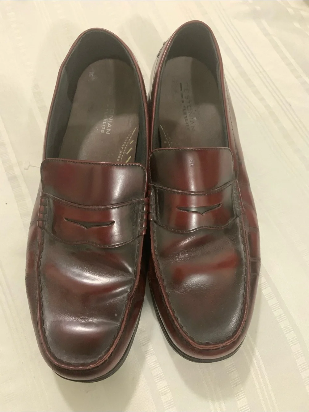 Bostonian Men's Wine/Burgundy Leather Penny Loafers
